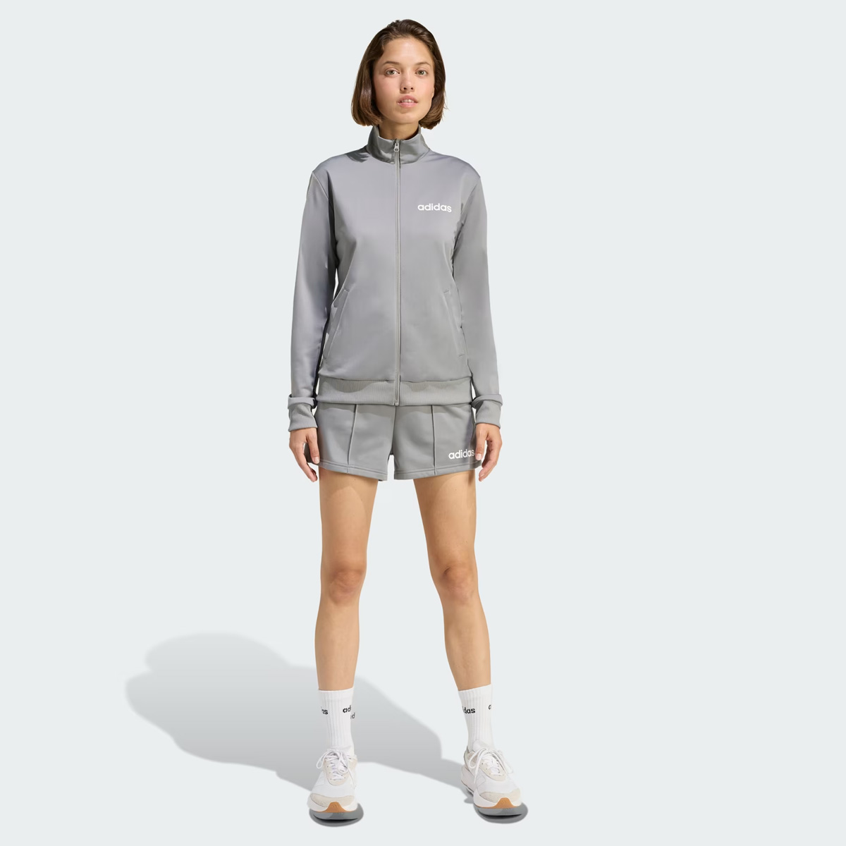 Conjunto Adidas Linear TS Feminino Cinza