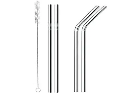 Mimo Style, Conjunto de x4 Canudos Reutilizáveis de Aço Inox