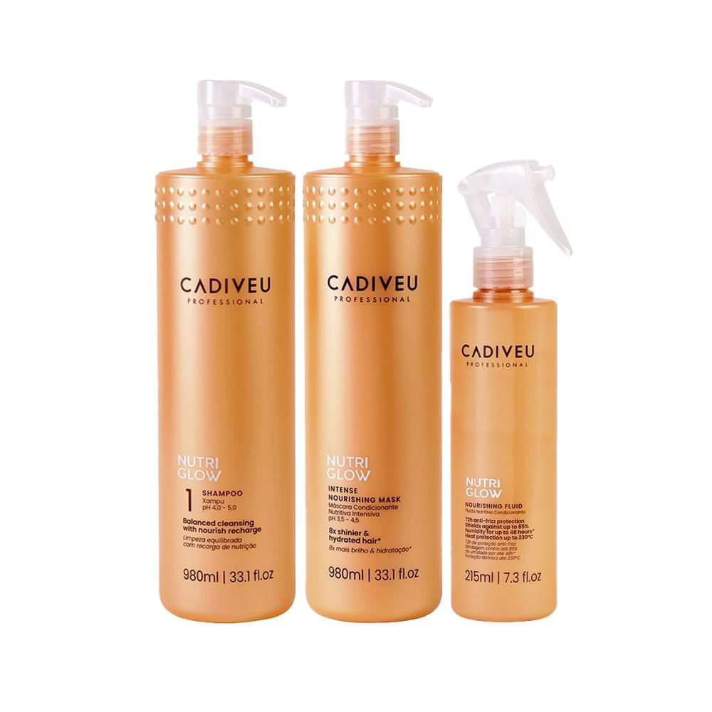 Cadiveu Nutri Glow Shampoo, Máscara e Leave-In 215ml