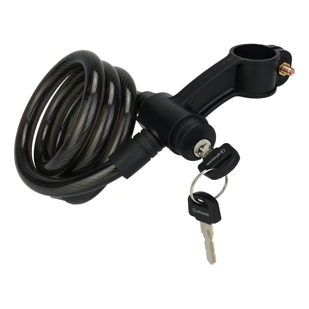 Foto 2 de Cadeado Para Bicicleta Espiral Elleven 1 Metro Com Chave Cor Preto