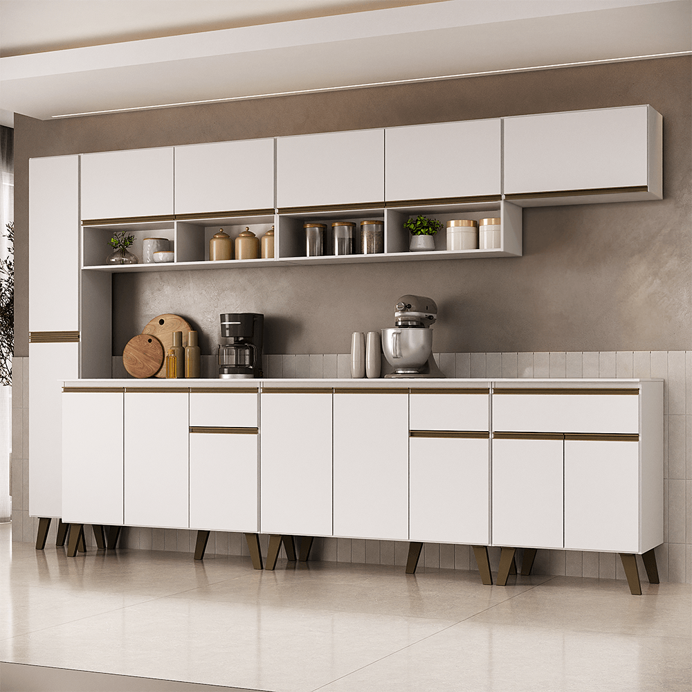 Armário de Cozinha Completa Atlanta Bennett Carraro Branco