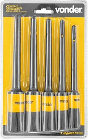 Kit 5 Pincéis Detalhamento Automotivo Vonder