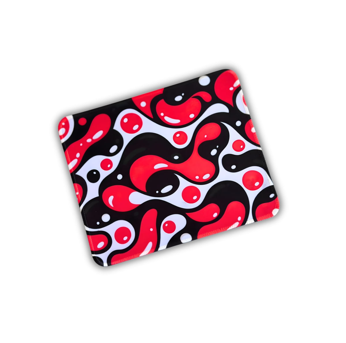 Mousepad Liquid Flow Vermelho e Branco - 180x220mm Borracha 3mm