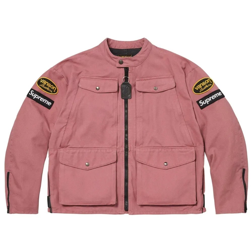 Cordura x Vanson Leathers x Supreme Jaqueta Pink SS26-W3 — P / M / G / XG, Novo