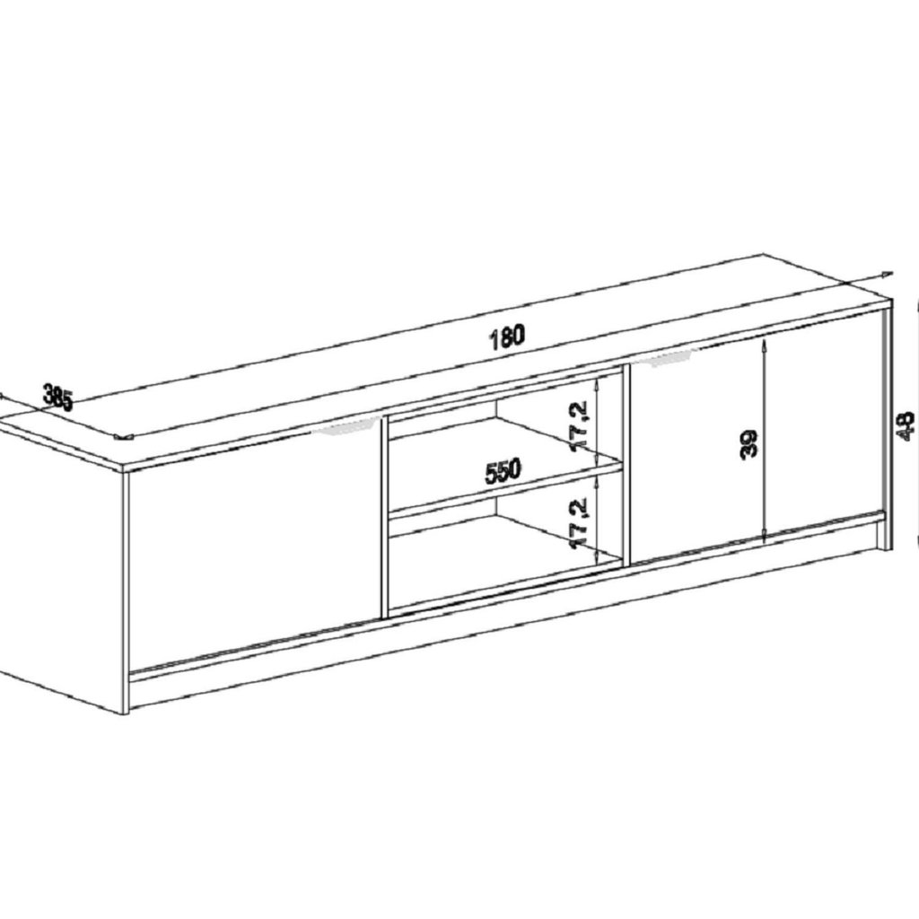 Foto 2 de Rack para TV até 60 Polegadas 180cm Cinza Fumê/Montana