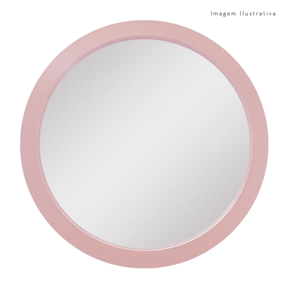 Espelho Decorativo Infantil Sandy 35cm Redondo Rosa