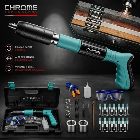 Fixador de Pinos Smarter Tools Para Drywall, Gesso, Concreto e Aço com Maleta