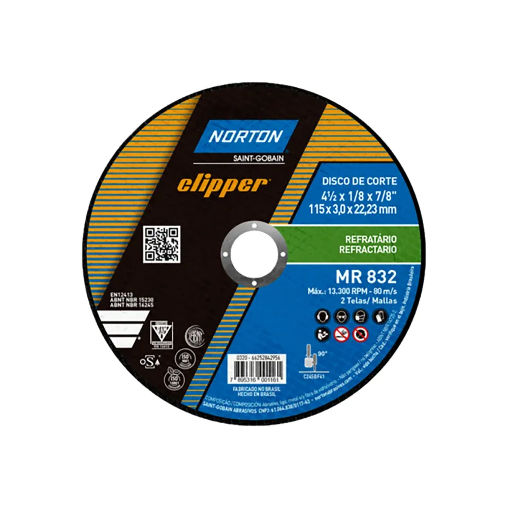 Disco de Corte Clipper 115x3x22,23mm Norton