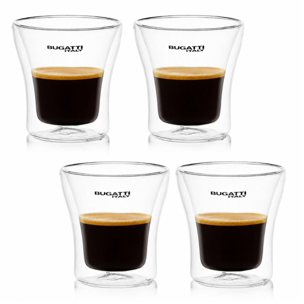 Jogo 2 Copos Café Licor Chá Shots Parede Dupla 100ml Bugatti