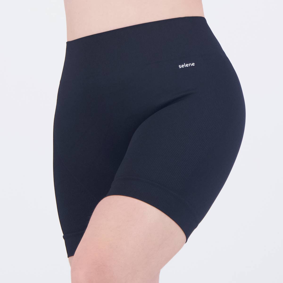 Shorts Selene Canelado Sem Costura Feminino Preto