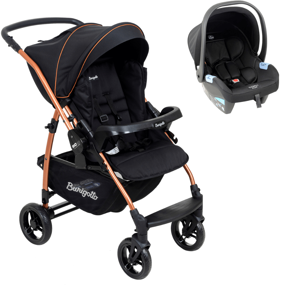 Carrinho De Bebê Passeio Rio K Preto E Cobre Com Bebê Conforto Travel System Super Luxo