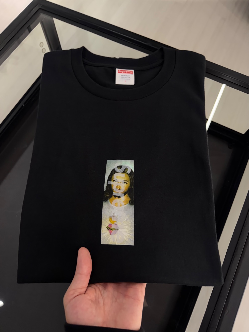 Camiseta Supreme Prayer Card Box Logo Black FW26-W1 — G, Novo