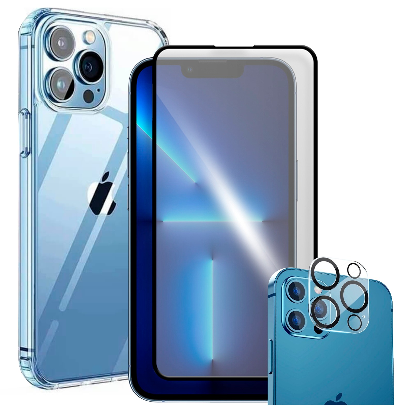 Kit Capinha e Películas para iPhone linha 14 e 14 Pro