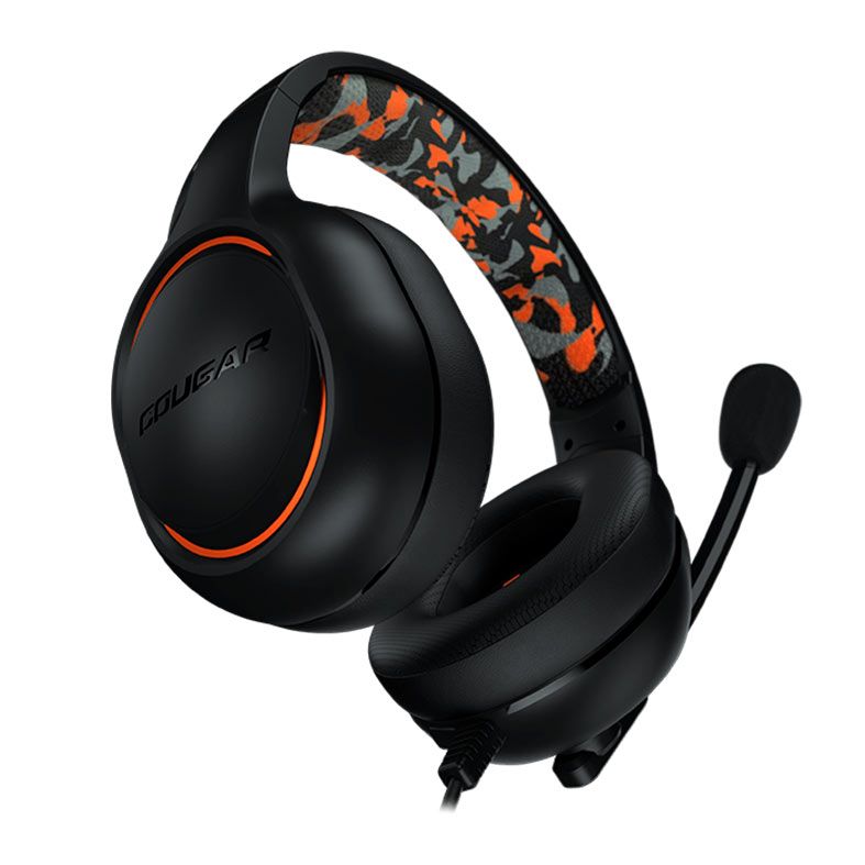 Foto 2 de Headset Gamer Cougar Dive, Drivers 50mm, Preto e Laranja, CGR-P50B-270