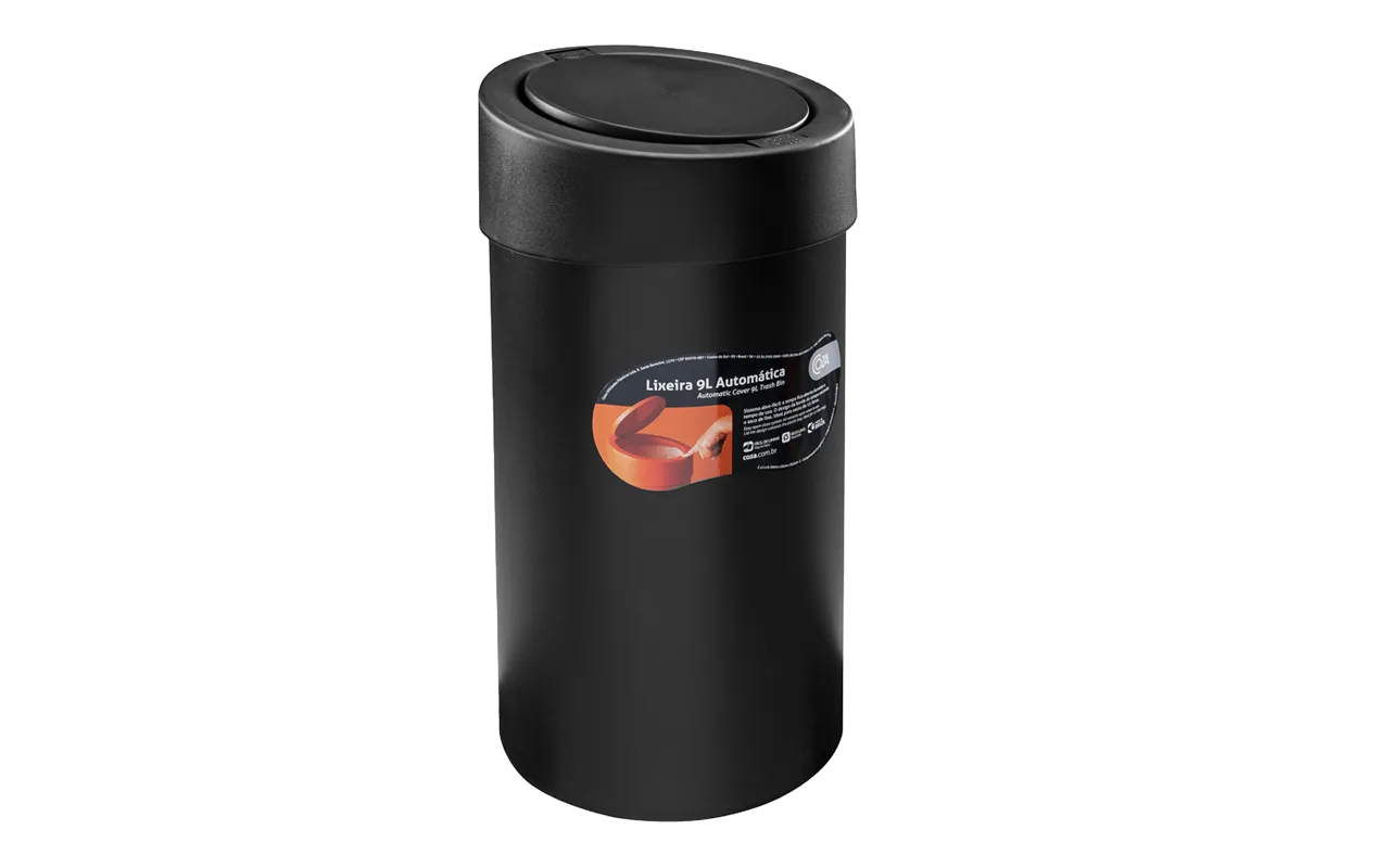 LIXEIRA PRESS 9L-PT BRINOX