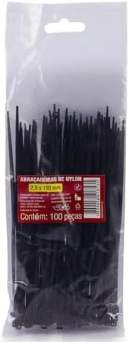ABRACADEIRA NYLON 2,5MM X 150MM 100PC PR FORCELINE