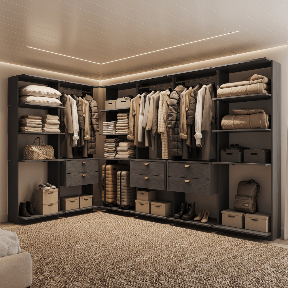 Closet Modulado 6 Gavetas Alasca Preto Touch Carraro