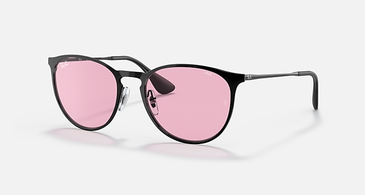 Ray-Ban Óculos De Sol Mulheres Erika Metal Evolve - Quadro Preto Lente Rosa 54-19