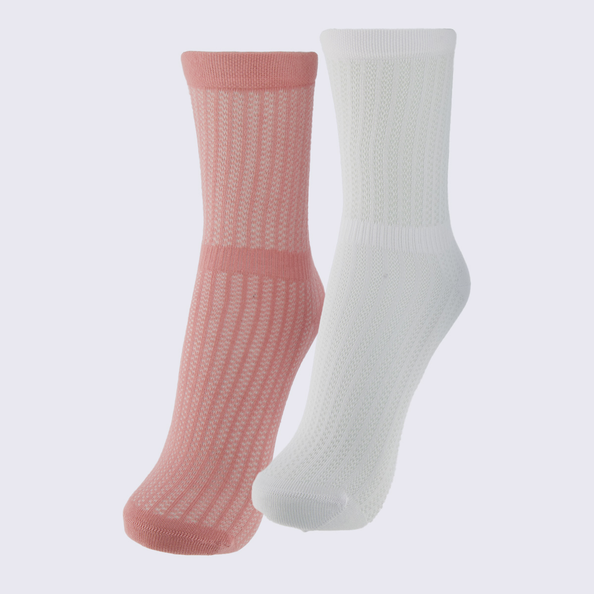 Kit Meia Puma Cano Longo I 2 Pares Feminina Branca e Rosa
