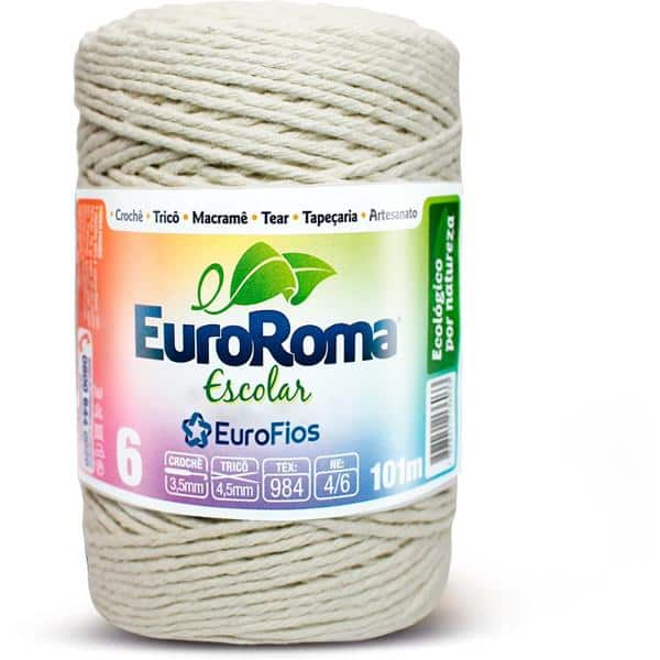 Barbante 6 fios 85% algodão c/101 mts Euroroma PT 1 UN