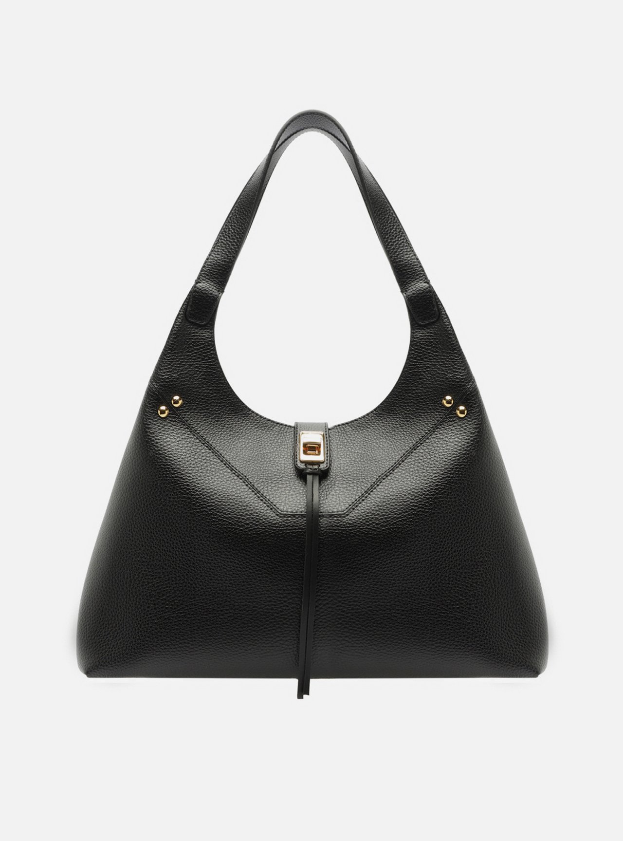 Bolsa Hobo Preta Grande Metais