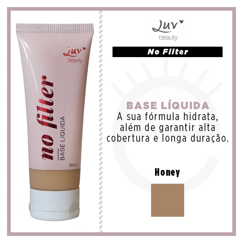 Foto 4 de Base Líquida Luv Beauty No Filter — 03 Honey