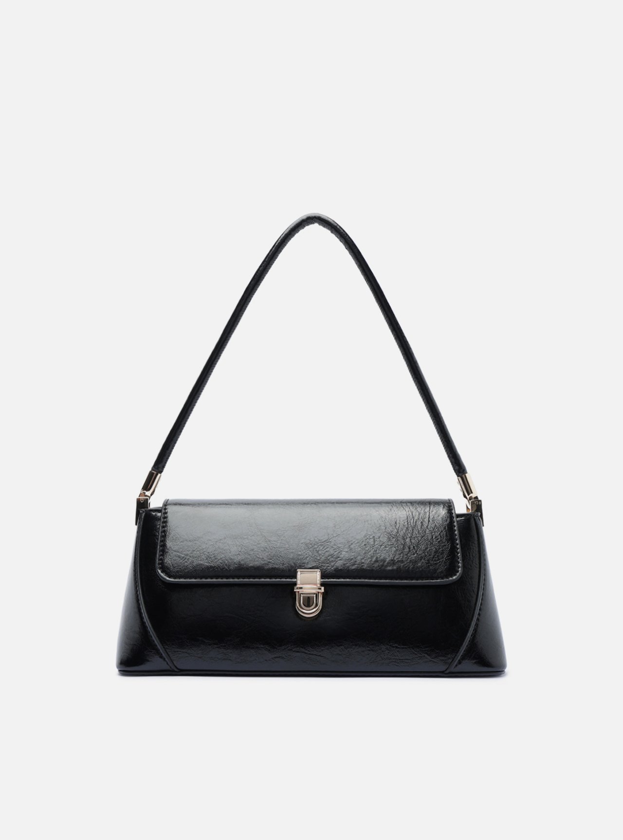 Bolsa Shoulder Preta Pequena Metais