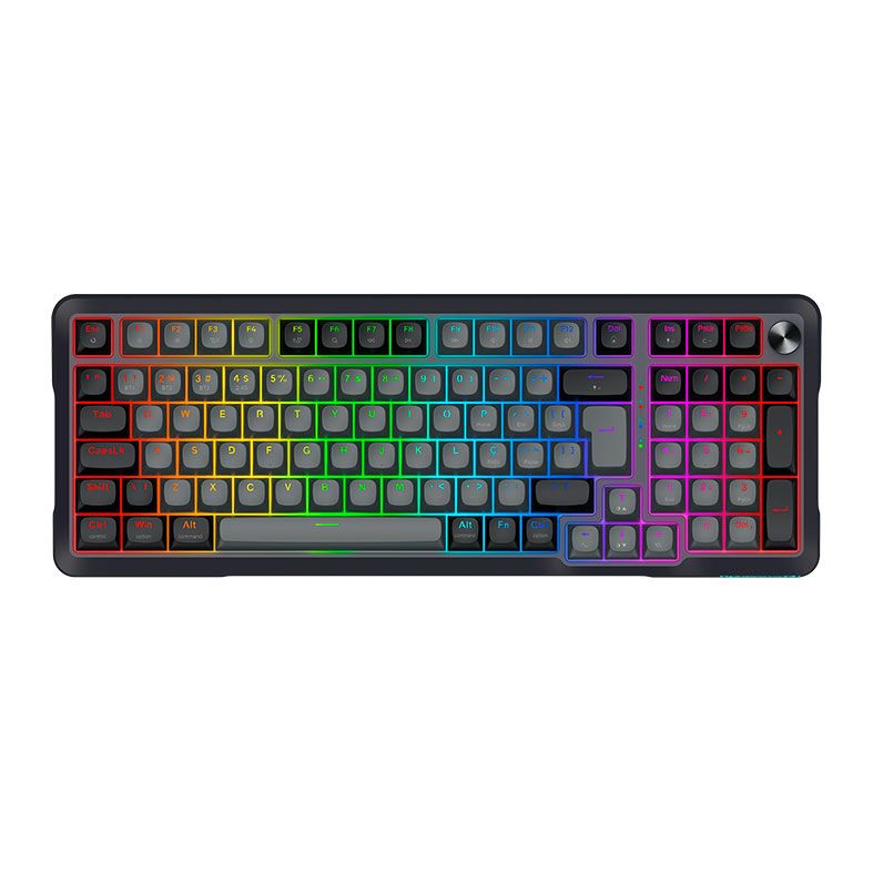 Teclado Mecanico Redragon Bragi Pro, RGB, Switch Cream, Wireless, Cinza e Preto, K688GB-RGB-PRO-PT