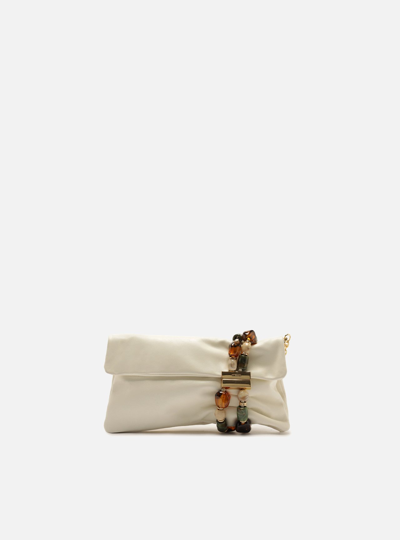 Bolsa Clutch Branca Pequena Soft Pedraria