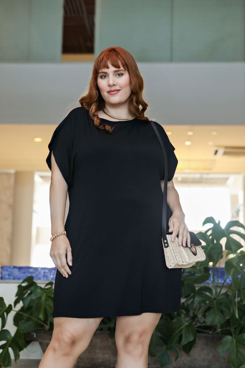 Vestido Reto Básico Confort Preto