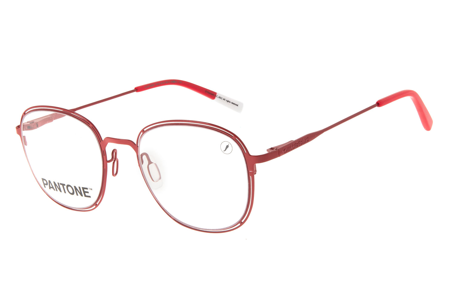 Armação Para Óculos de Grau Unissex Pantone Metal Slim Vermelho LV.MT.0581.1616 M