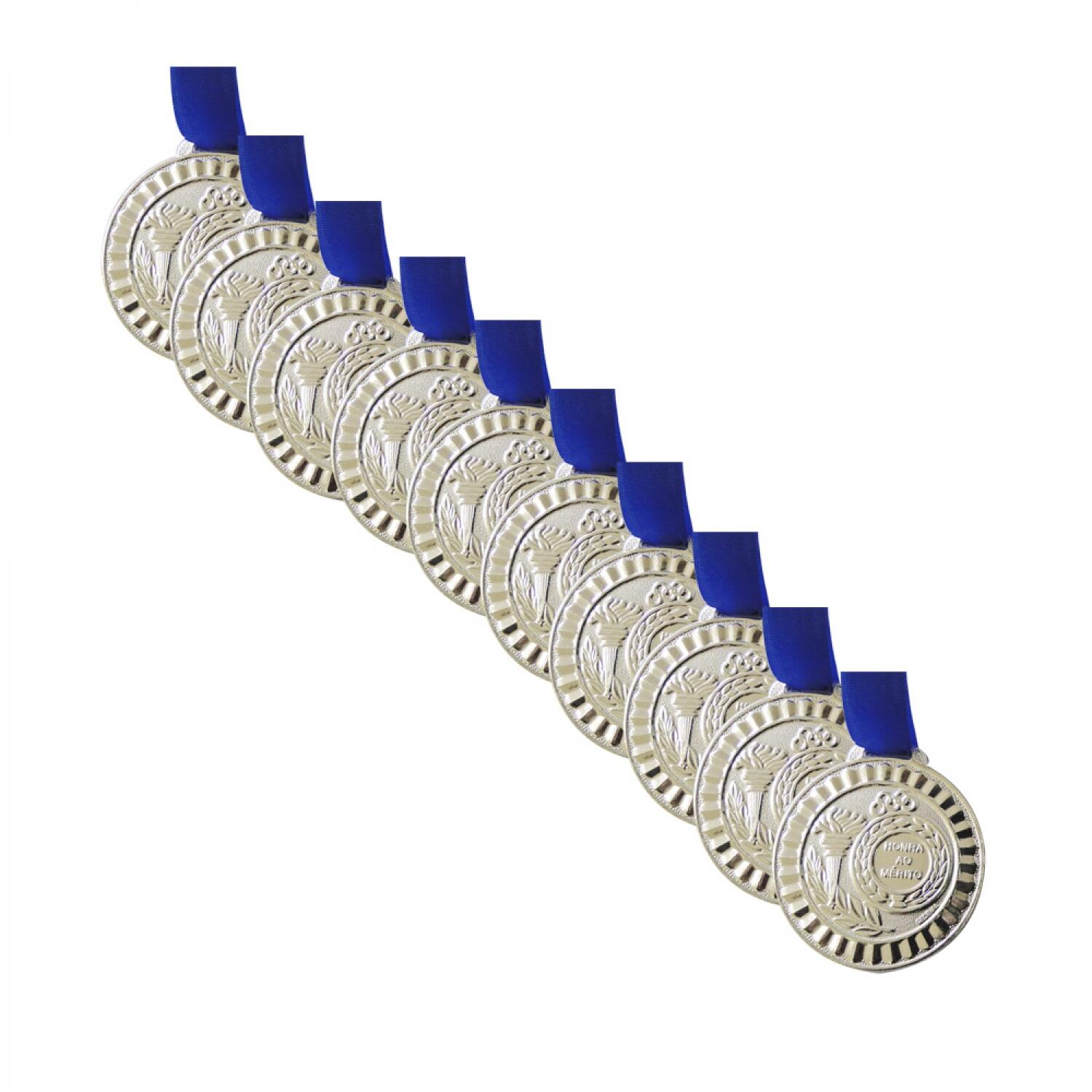 Kit Medalha Gedeval Mini 29mm 10 Unidades - prata