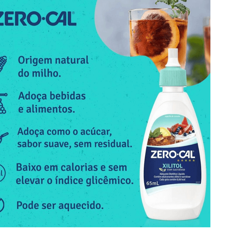 Foto 2 de Adoçante Dietético Líquido Zero-Cal Xilitol com Sucralose 65ml