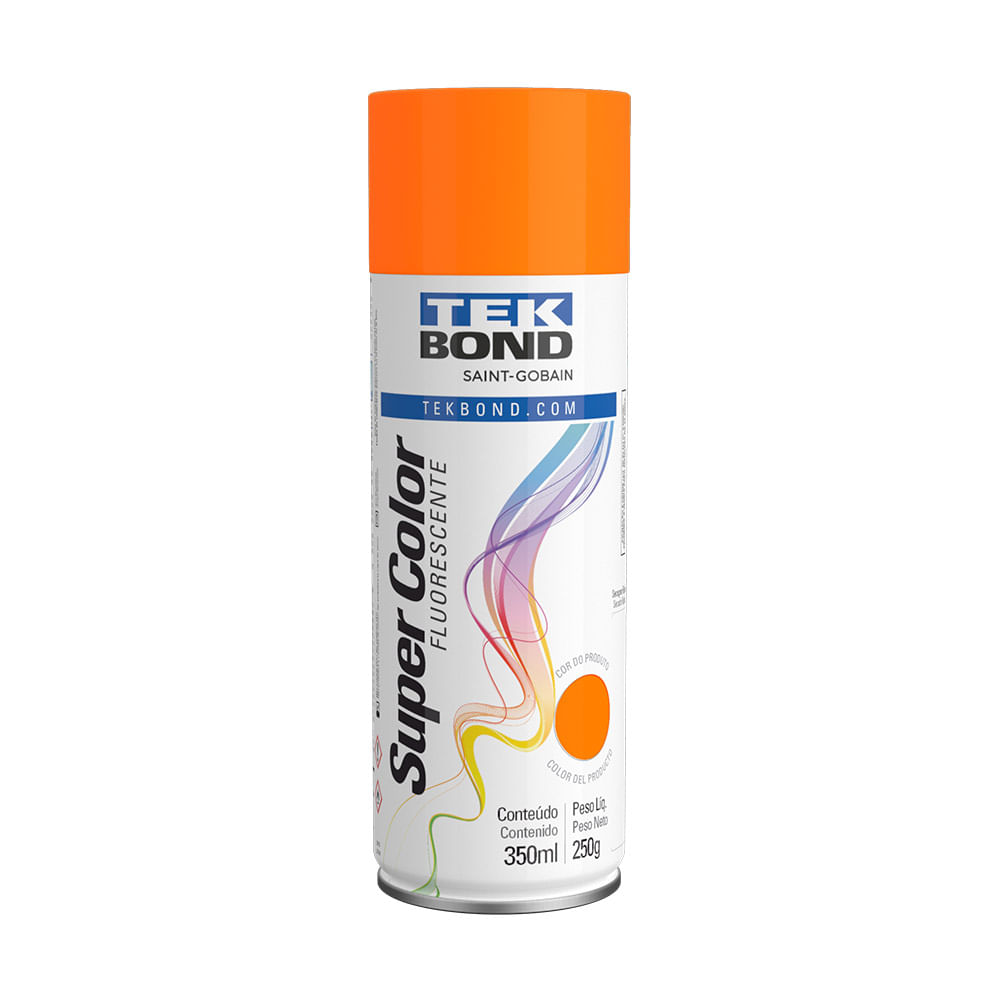 Tinta Tekbond Super Color Spray Fluorescente Laranja 350ml