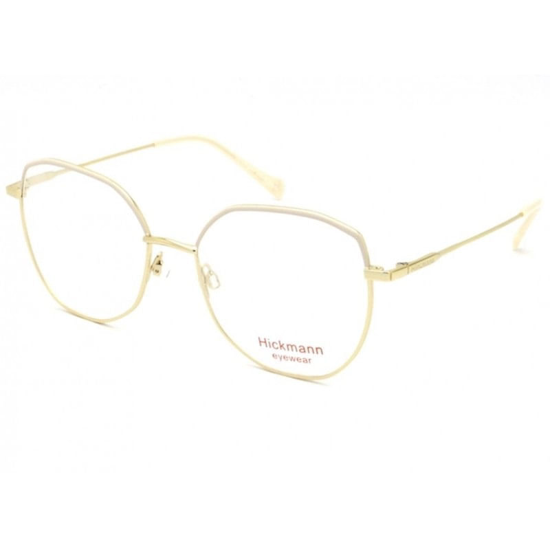 Foto 2 de Armação de Óculos de Grau Feminina Hickmann HI10015 Hexagonal Dourado