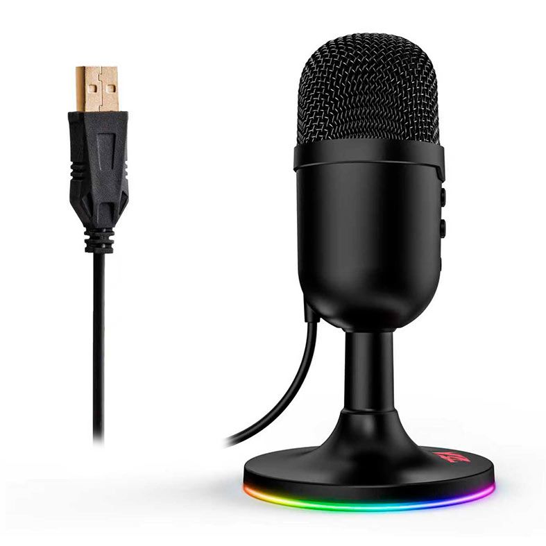 Foto 4 de Microfone Gamer Redragon Pulsar, RGB, USB, Preto, GM303