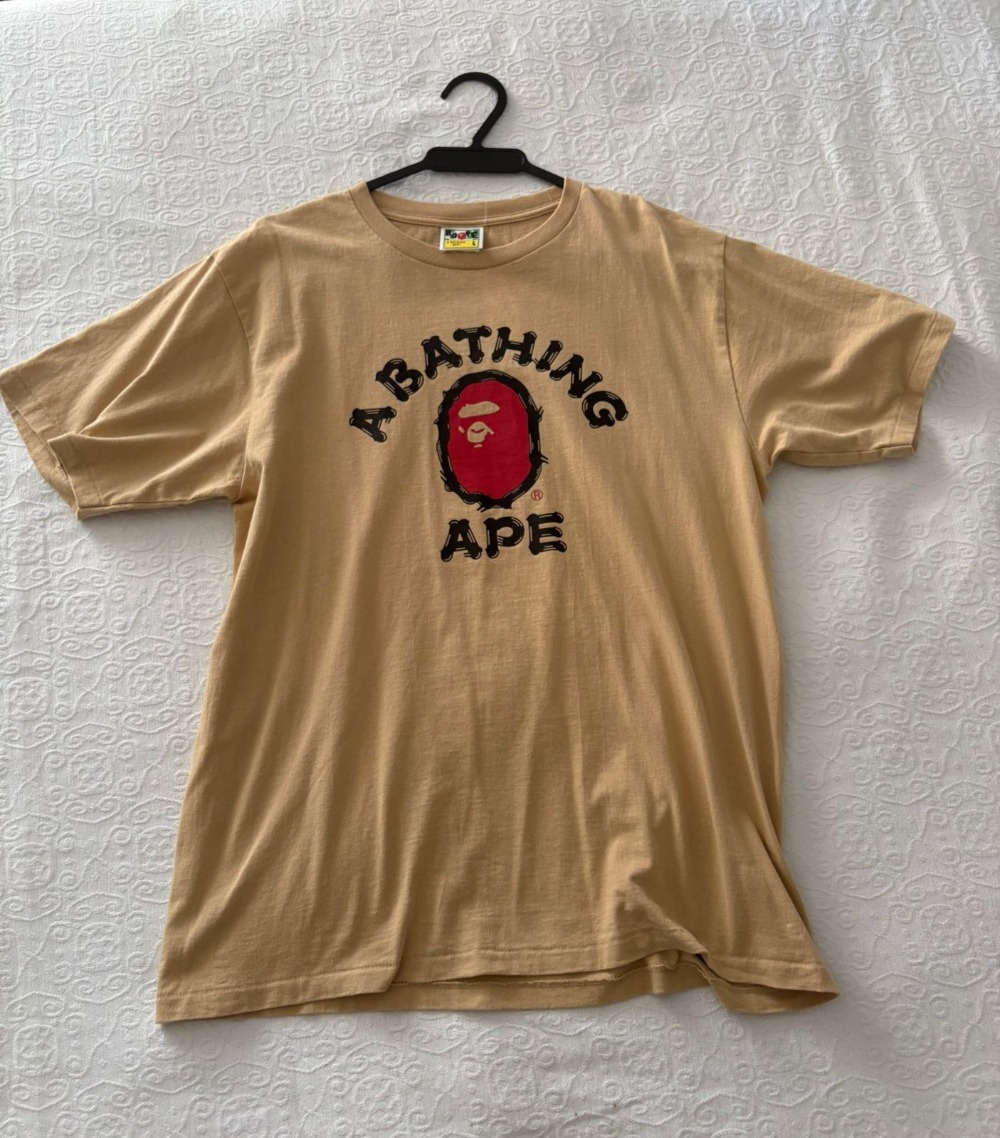 Camiseta A Bathing Ape Bape College Black — G, Usado