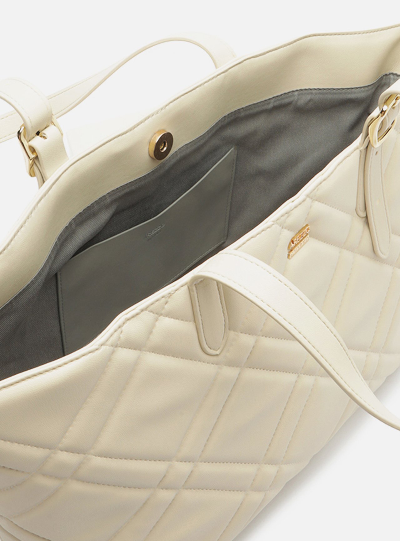 Foto 4 de Bolsa Tote Off White Couro Grande Matelassê