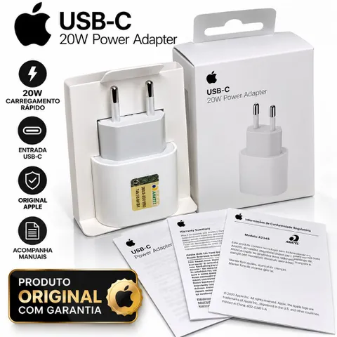 Fonte Carregador Apple USB-C 20W Original