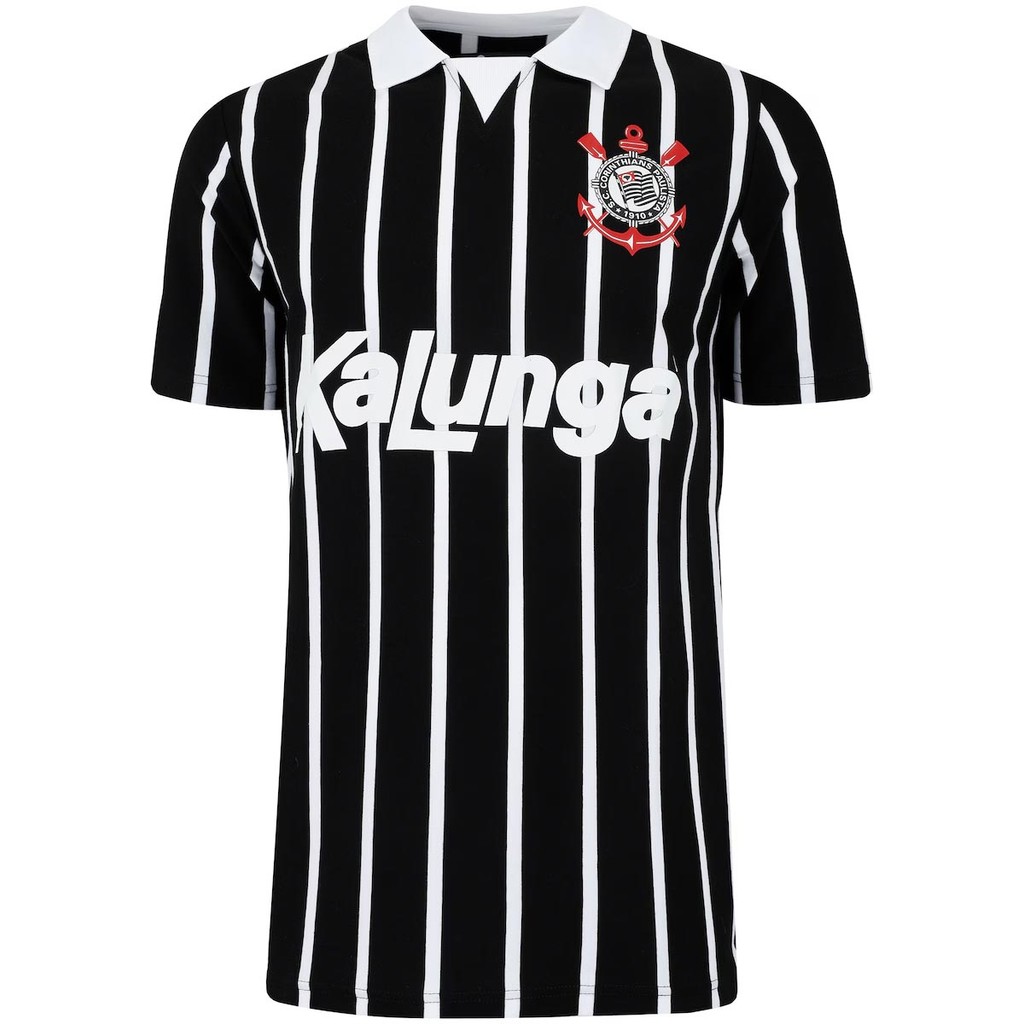 Camisa Polo Corinthians 1990 Kalunga Juvenil Infantil Unissex
