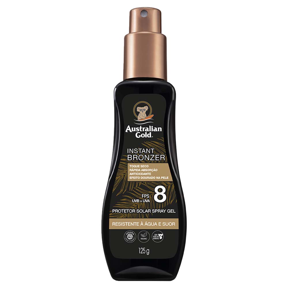 Protetor Solar Corporal FPS 8 Australian Gold - Instant Bronzer Spray Gel — 125ml
