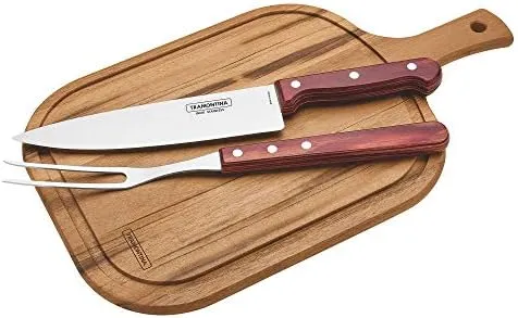JOGO CHURRASCO INOX 3PC POLYWO CAST TRAMONTINA