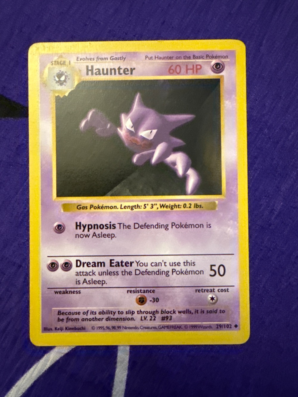Haunter (29/102) Base Set Pokémon TCG — Lightly Played, Usado