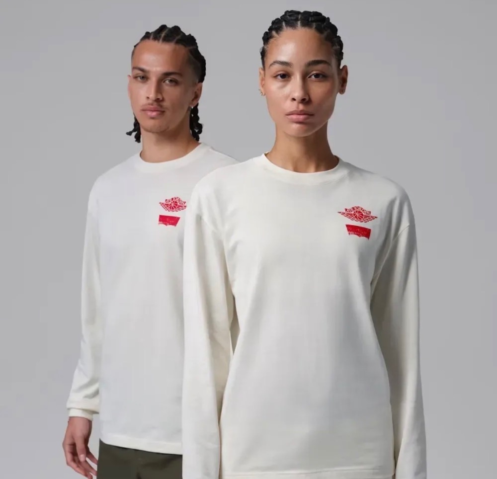 Levi's x Air Jordan Camiseta Manga-Longa Off White — G, Novo