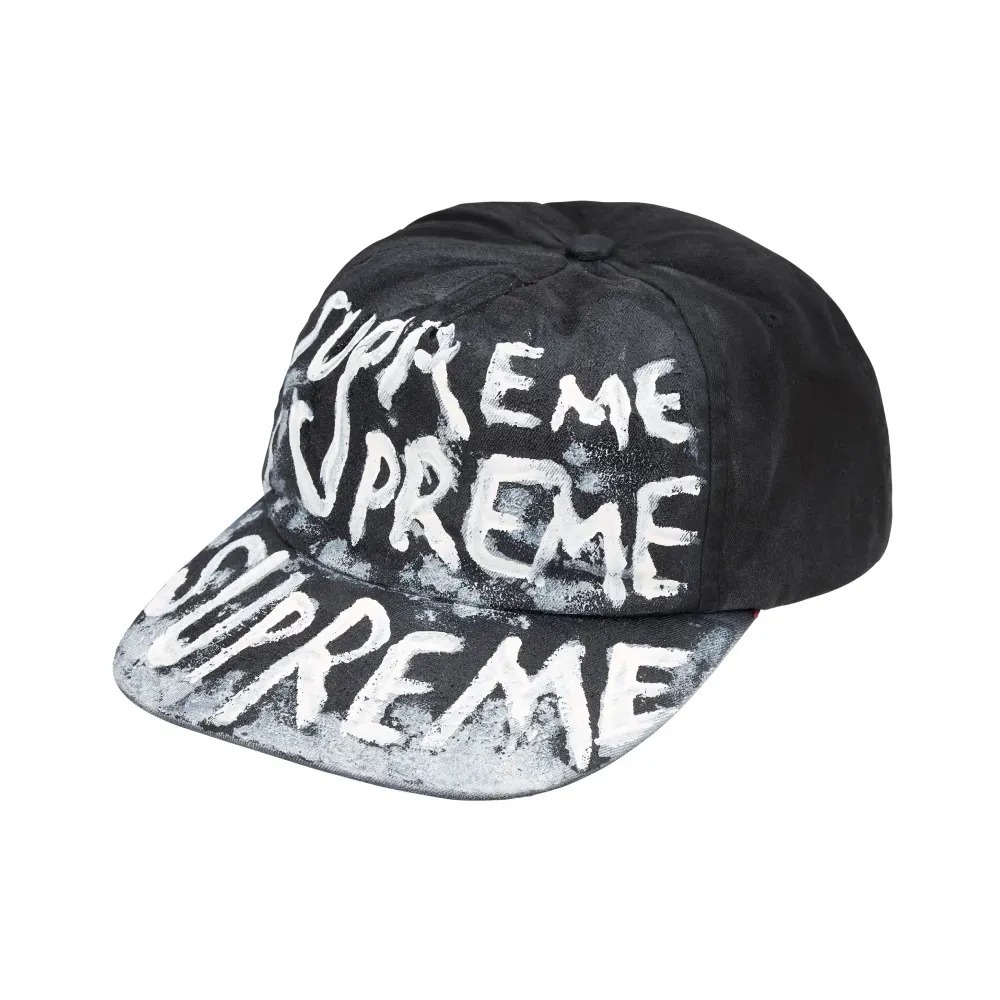 Josh Smith x Supreme Boné Painted 5-Panel Black FW26-W3 — Único, Novo