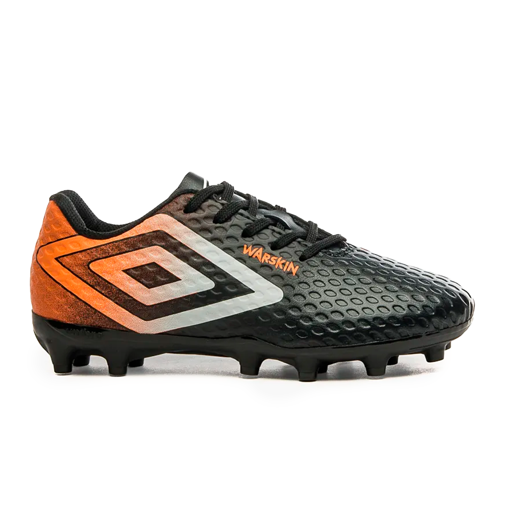 Chuteira Umbro Campo Warskin Black Orange Infantil — 29 / 30 / 31 / 32 / 33 / 34, Novo