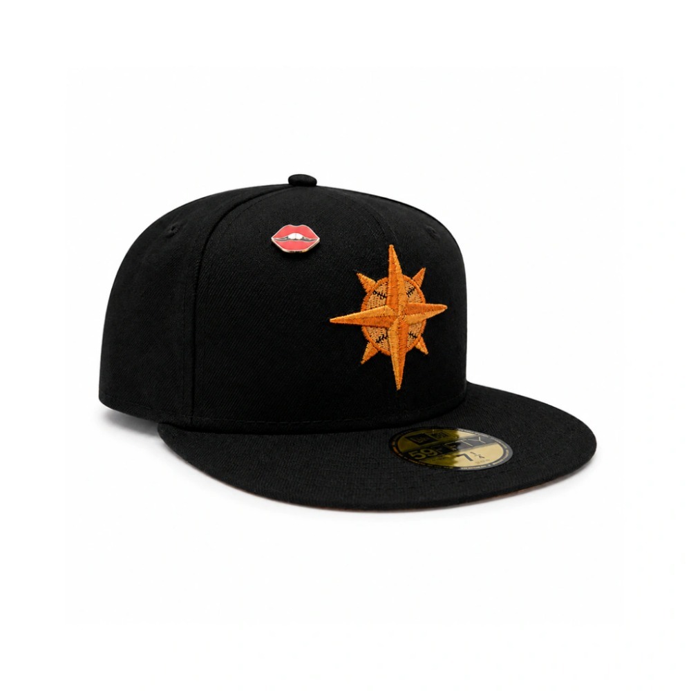 Boné New Era 59Fifty Seattle Mariners Metallic Pop Collection Black — 7-1/4, Novo