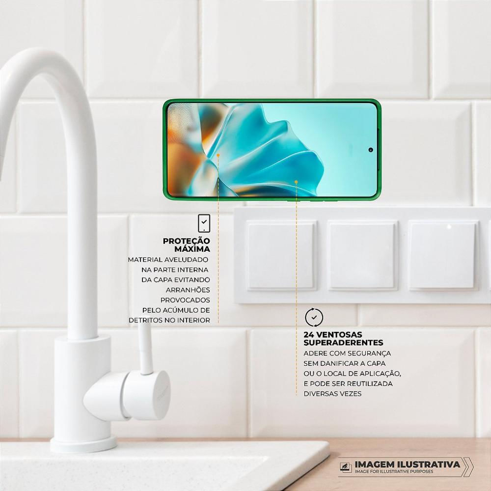 Foto 2 de Kit Capa Silicon Veloz para Realme C67 + Ventosa - Verde - Gshield