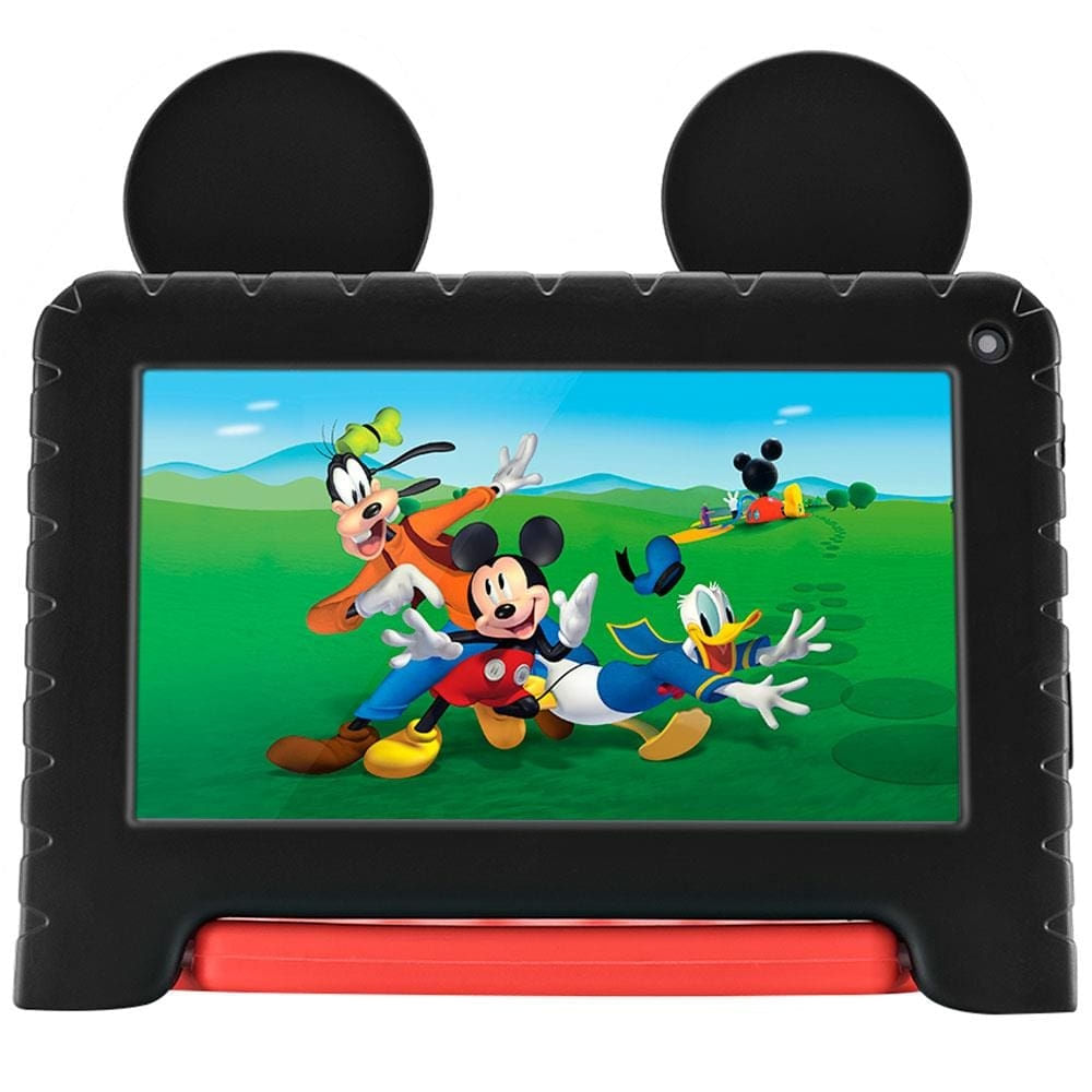 Tablet Infantil Multi Mickey NB413 7” Android 13 Quad-Core 64GB Preto/Vermelho