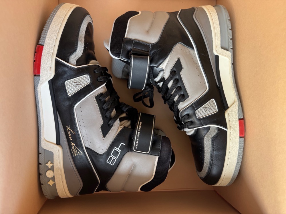 Louis Vuitton LV Trainer High Black Grey — 42, Usado